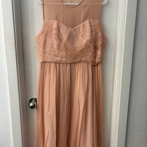 Elegant Blush Pink Chiffon Formal Dress with Ruched Bodice